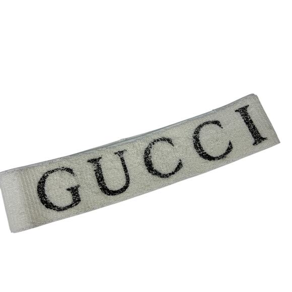 Gucci Cream Knit Logo Print Wide Headband - Picture 1 of 5